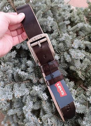 Ремень мужской кожаный италия коричневый