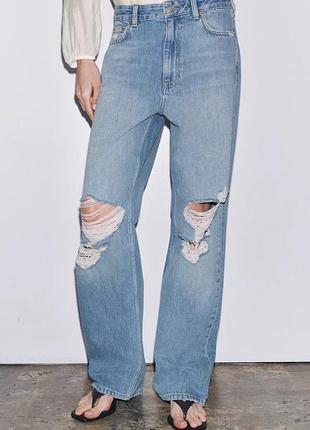 Джинси з подертостями zara