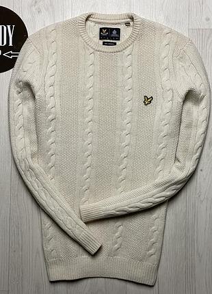 Мужской шерстяной свитер lyle & scott, размер по факту l