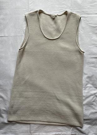 Молочний вʼязаний жилет cos подовжений розмір м