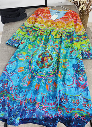 Яркое платье свободного кроя в стиле бохо maria &amp; gabrielle