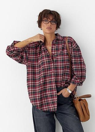 Бавовняна сорочка в дрібну клітинку