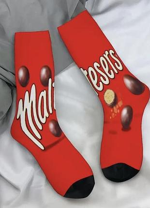 Одна пара компрессионных носков maltesers arts, мужские бесшовный принт harajuku,