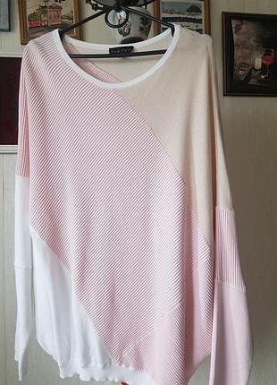 Модный джемпер оверсайз из натурального трикотажа