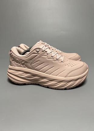 Шкіряні кросівки на широку ногу для комфортної ходьби та бігу hoka one one bondi sr wide оригінал