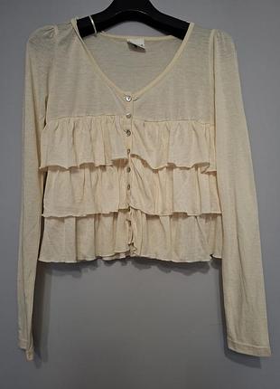 Топ з довгими рукавами і рюшами