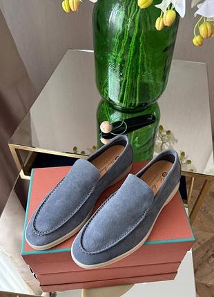 Купити чоловічі лофери 43 розмір lp замша сірі преміум якість loro