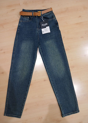 Женские джинсы mom fit – темно-синие, туречевичка