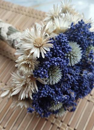 Букет з лаванди, сухоцвіти, букет весільний
