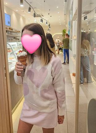 Женский свитер в сердечко h&amp;m 2