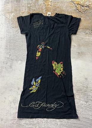 Коротка сукня скінні подовжена футболка міні y2k ed hardy