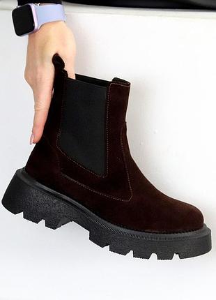 Ботинки женские зимние замшевые