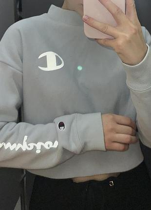 Вкорочений світшот   champion  рефлекторні лого