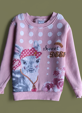 Світшот на флісі для дівчинки 3 роки 🌸 sweet deer 🌸