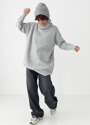 Вʼязана туніка сірого кольору