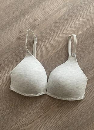 Сірий бавовняний бюстгальтер без кісточок primark