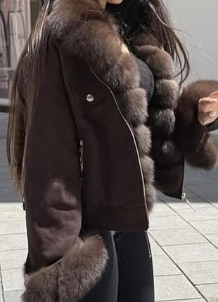 Косуха з італійського кашеміру 3 хутром фінського песця . ціна 6000грн розмір л утеплювач слімтекс