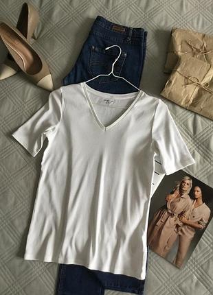 Базовая хлопковая футболка с v образным вырезом в размере 12