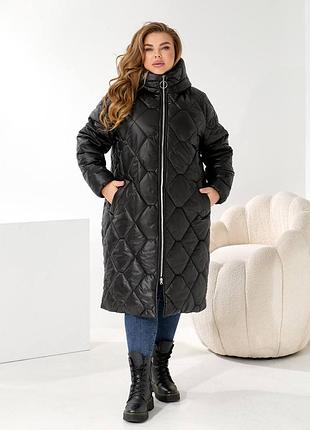 Куртка длинная стеганая, большие размеры