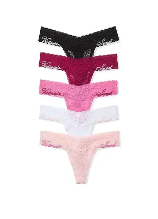 Набір із п'яти пар жіночих трусиків-стрінгів від victoria's secret s