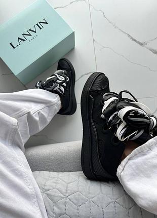 ➡️ lanvin curb sneakers black rope laces mix — купить в Украине