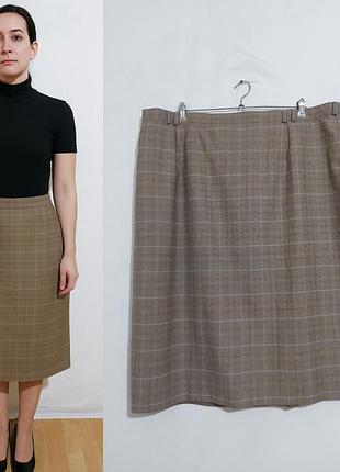 Юбка в клетку из шерстяной смеси  пояс на резинке сзади efro