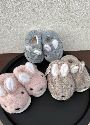Детские тапочки зайчики для дома на подарок