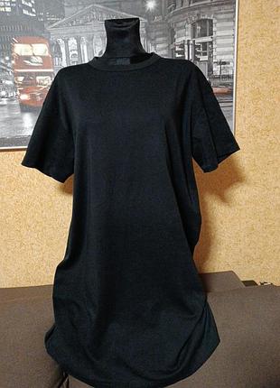 Платье -футболка женская черная коттоновая uniqlo p.m