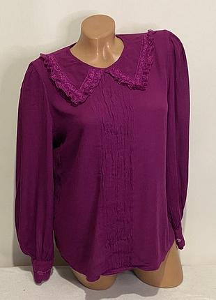 Винтажная женская блузка с  кружевным воротником love & roses