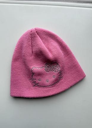 Демісезонна шапка hello kitty на дівчинку