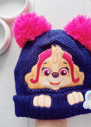 3-6 лет, вязаная шапка скай щенячий патруль двойная вязкая артикул: 25146
