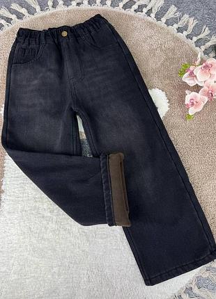 Широкі теплі джинси на дівчинку