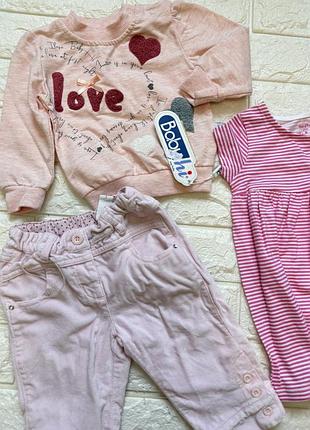 Набір лот нового одягу на дівчинку 9-12 місяців сукня клітинка і штанці + подарунок