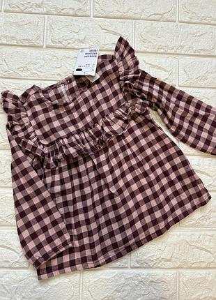 Нова сорочка в клітинку на дівчинку 92 см від h&m
