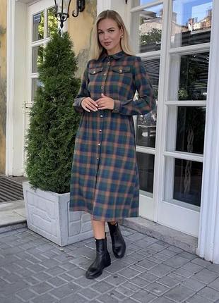 Ідеальна картата сукня у клітинку міді