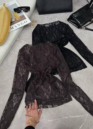 Лонгслив сетка гипюр