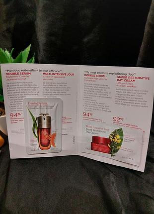 Набор пробников clarins double serum интенсивная сыворотка против старения 0.9мл
дневной крем clarins super restorative day cream, 2 мл