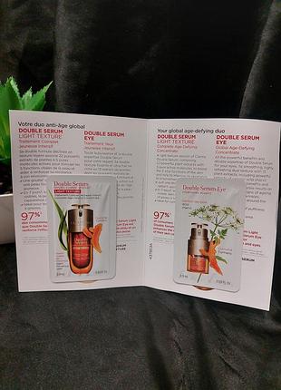 Набір сиворотка для обличчя і під очі clarins double serum 2×0.9ml