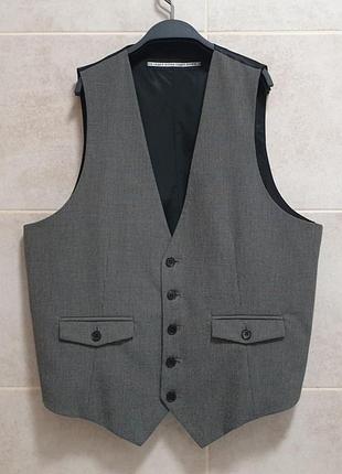River island - жилет - l • 52 - сірий - 231820 - чоловіча класична жилетка костюмна ж52