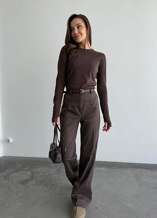 Теплые шерстяные классические брюки клеш