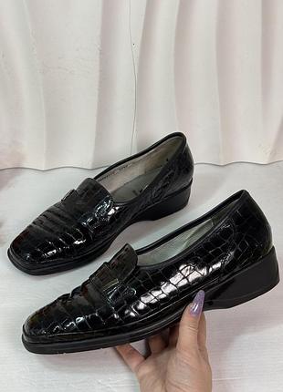 Лаковые мягкие туфли лоферы waldlaufer большого размера на более широкую ногу