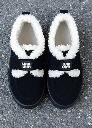 Черевики сноубутси жіночі замшеві чорні 8570-28