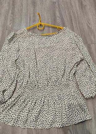Блуза, рубашкав горох женская tu натуральная. стан идеальной ткани хорошего качества вискоза.