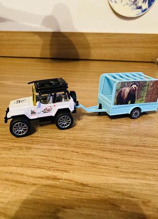 Залізна машинка із прицепом