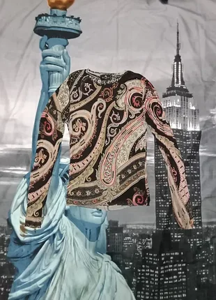 Etro paisley multicoloured silk/cashmere top. лонгслив шелк/ кашемир.