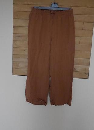 Брюки-штани  легкі  з льоном розмір s h&m