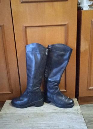 Сапоги женские кожаные 36 р 24см по стельке.