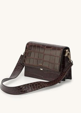 Jw pei сумочка mini flap crossbody - brown croc