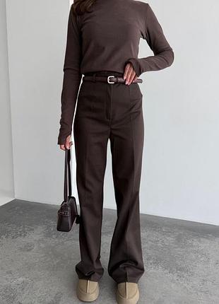 Теплі жіночі шерстяні вовняні брюки штани