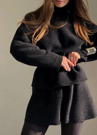 Теплый костюм альпака свитер и шорты